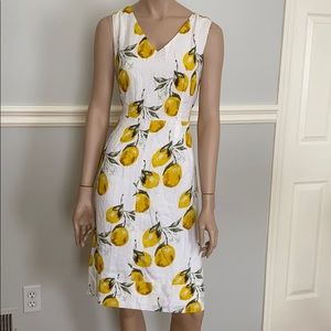 Monroe & Main Lemon Fit-n-Flair Dress